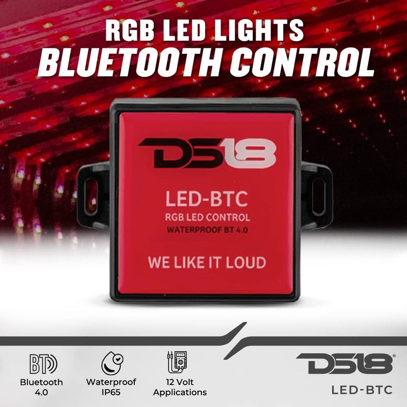 DS18 AUDIO LED-BTC LED Bluetooth Control - BT 4.0 Faster and Longer Range, Works with Apple and Andriod, Waterproof IP65 Rated, 12 Volt Applications - Works in All Environments Wet or Dry - Image 2